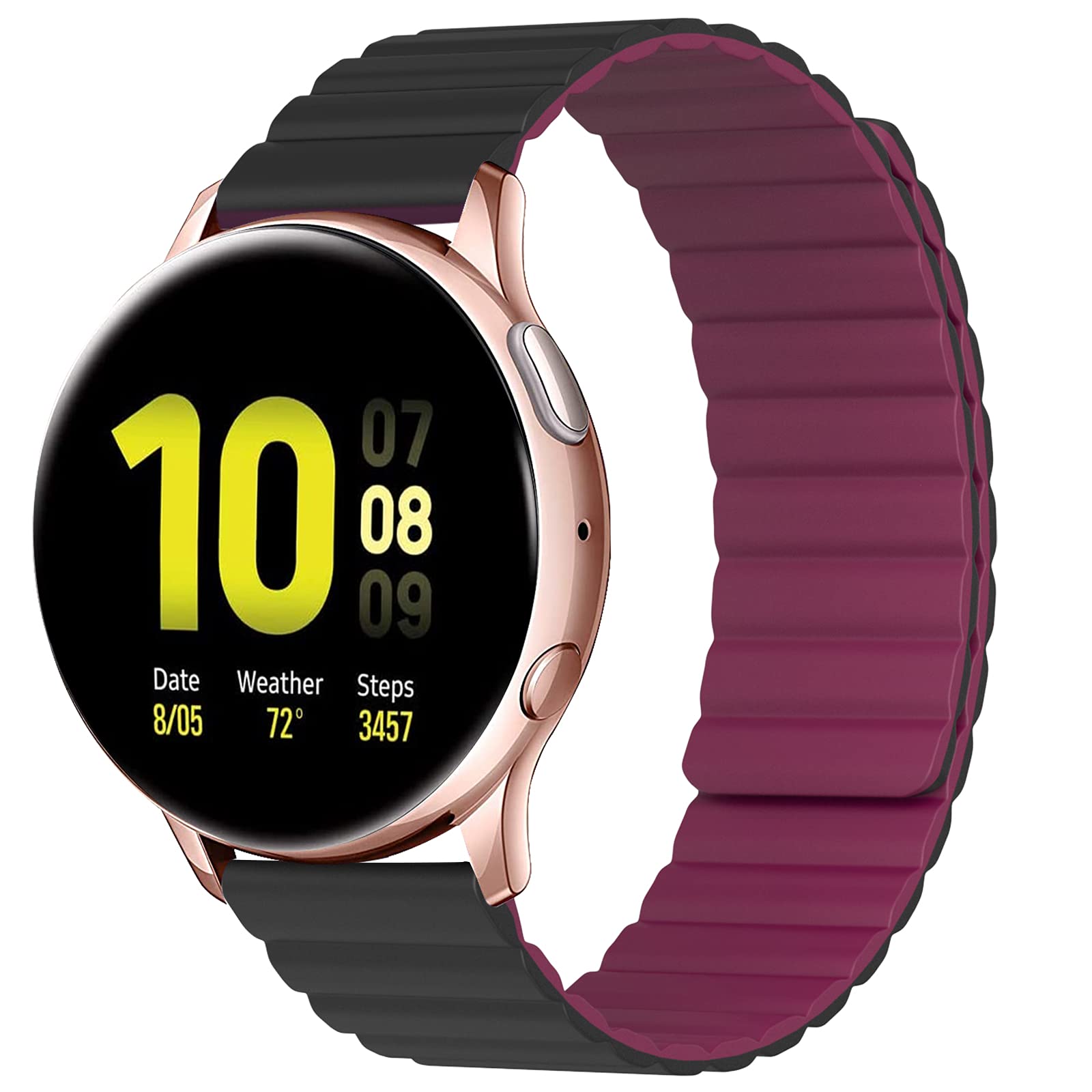 SKYLET Magnetic Closure Loop Bands Compatible with Samsung Galaxy Watch Active 2 40mm 44mm/Galaxy Watch 42mm/Watch 3 41mm Galaxy Gear S2 Classic Women Men, 20mm Silicone Sport Wristbands Large Small