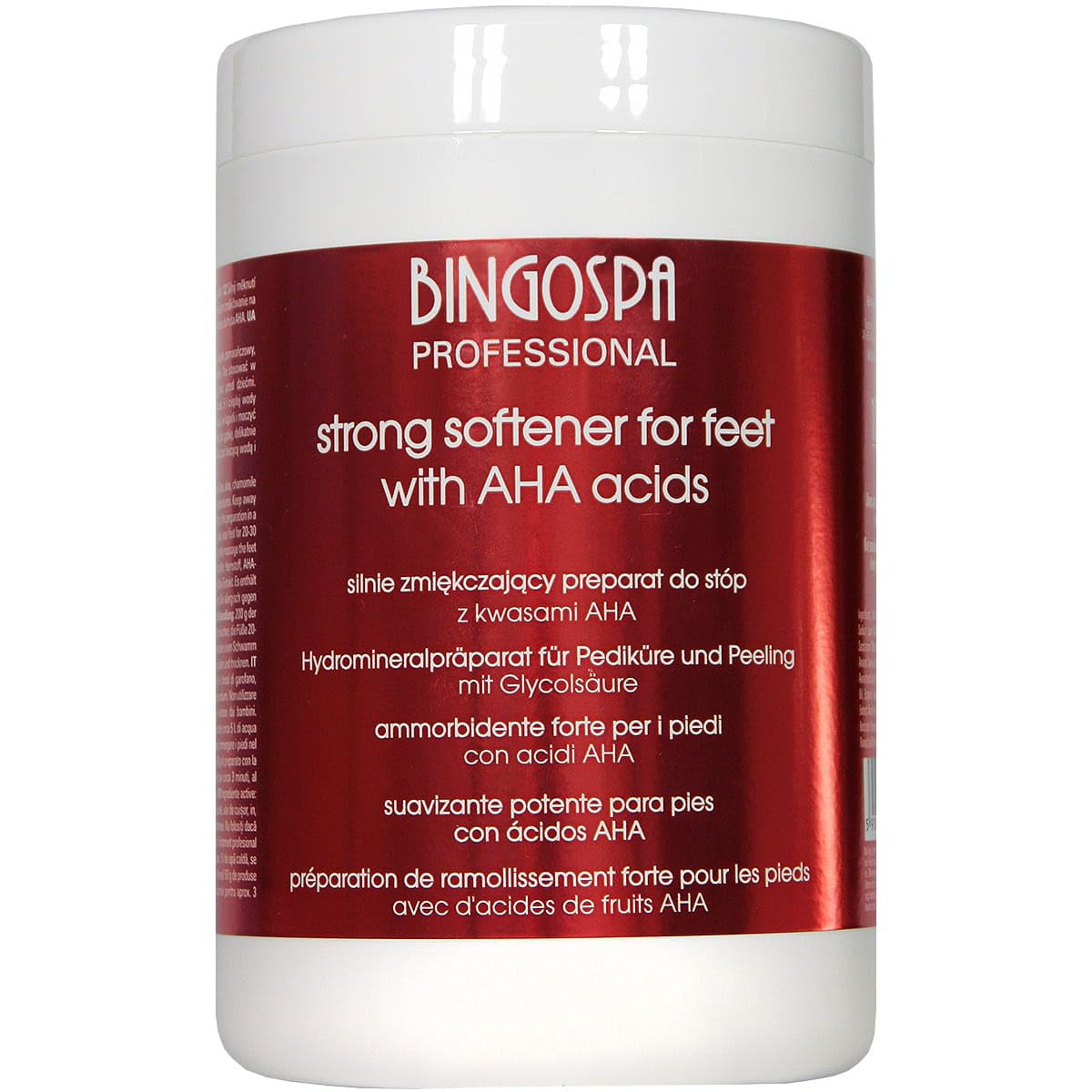 Preparazione del piede fortemente ammorbidente con acidi AHA - 1000 g BINGOSPA
