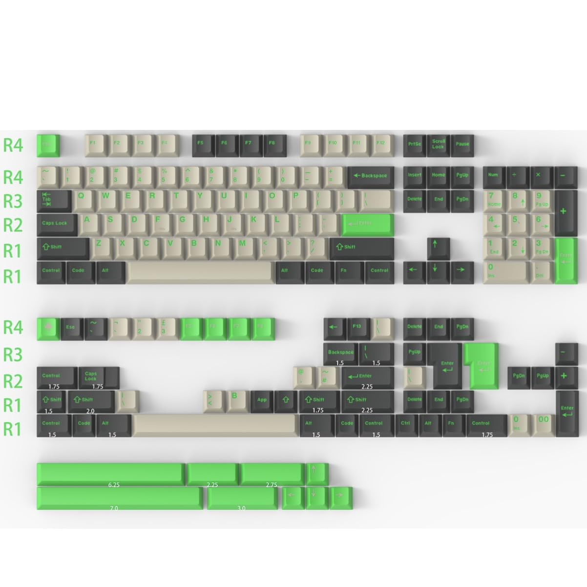 Fogruaden PBT Keycaps Set, Cherry Profile Custom Keycap for Mechanical Keyboard Keycaps(Cherry songbai)