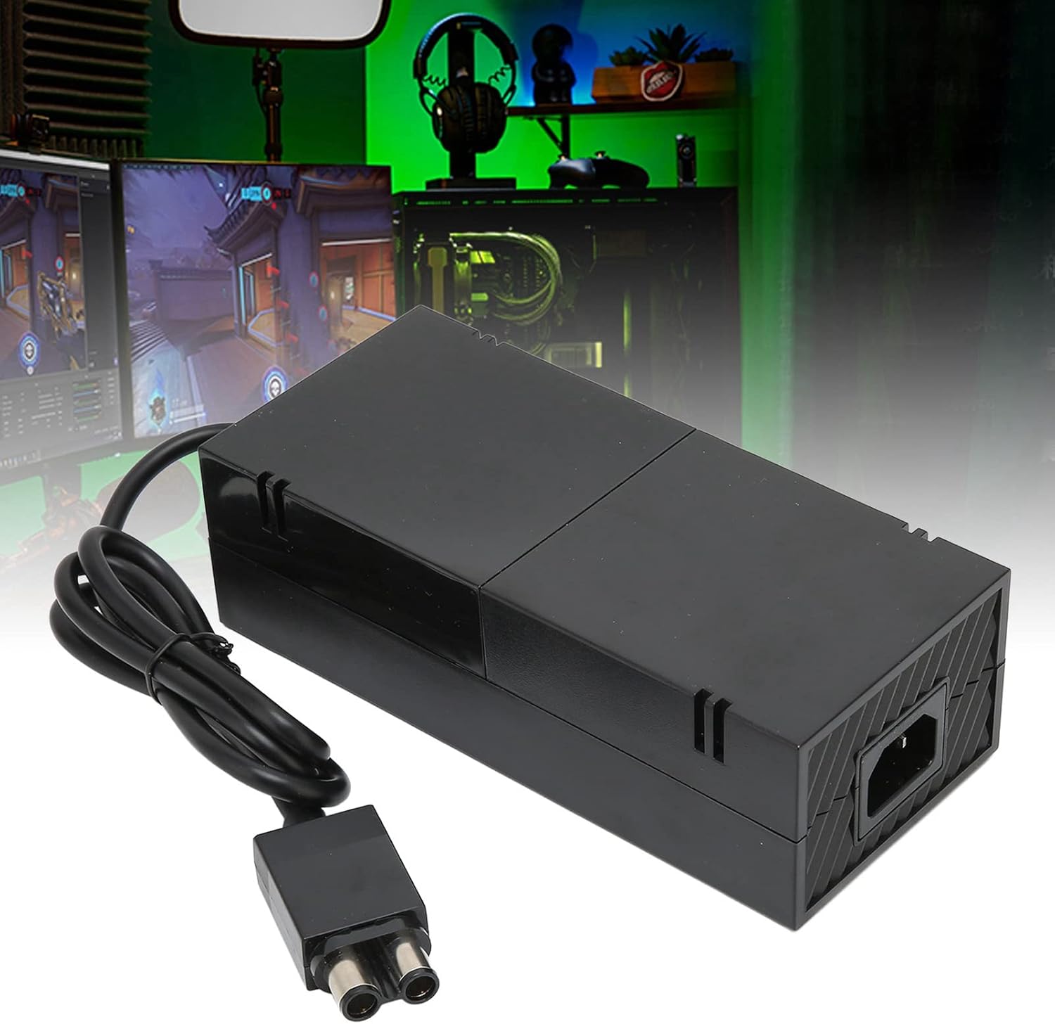 Power Adapter Replacement Universal Console Charger for Xbox One 12V 10A to 17.9A, Silent Fan, Replaceable, Universal Adapter, DC 135W (US Plug)