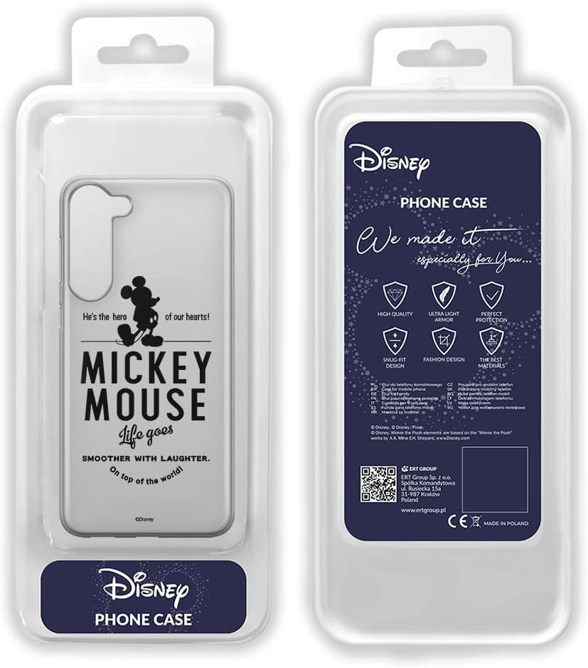 ERT GROUP Original Official Licensed Disney Mobile Phone Case for Samsung S23 Plus Mickey Mouse 014 Perfectly Fit The Shape of Mobile Phone, Partial Printed