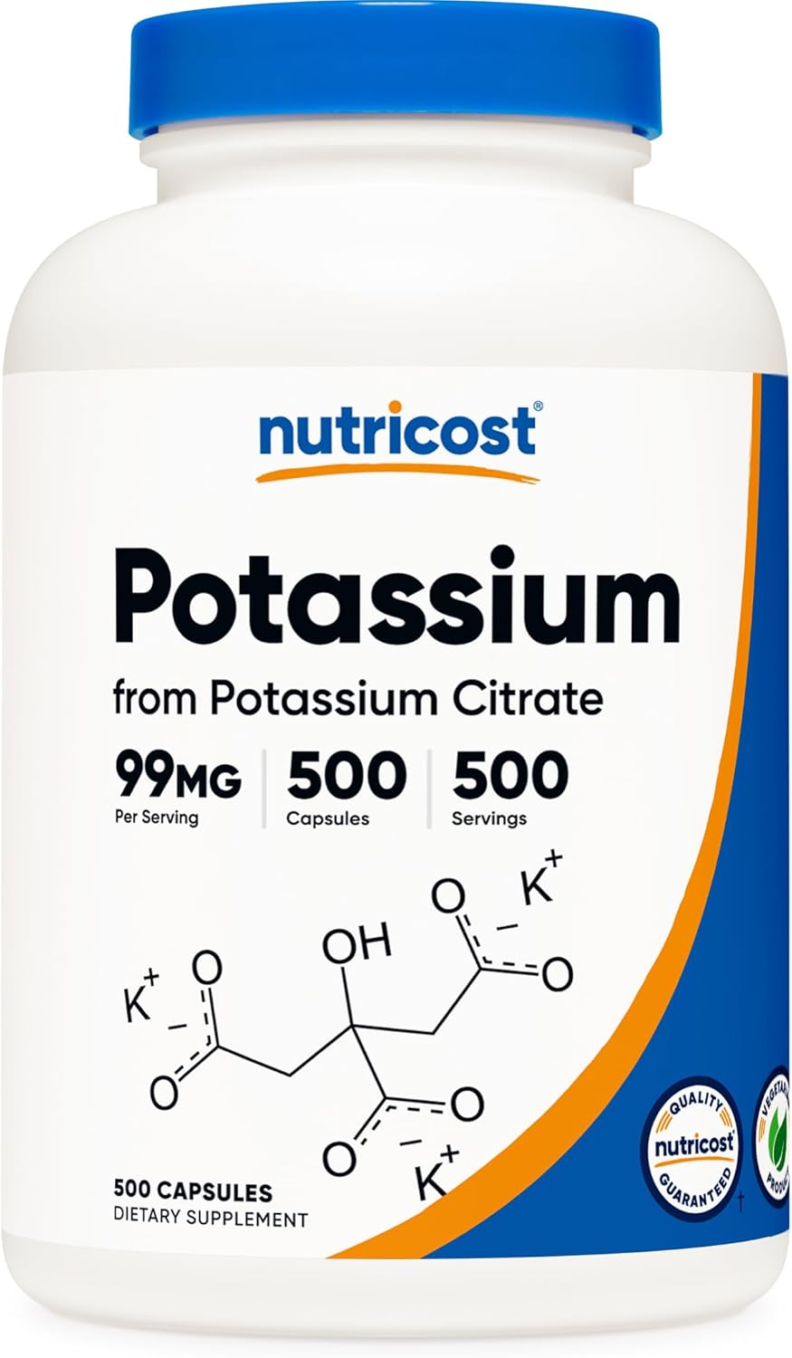 Nutricost Potassium Citrate 99mg, 500 Capsules Nutricost Potassium Citrate 99mg, 500 Capsules