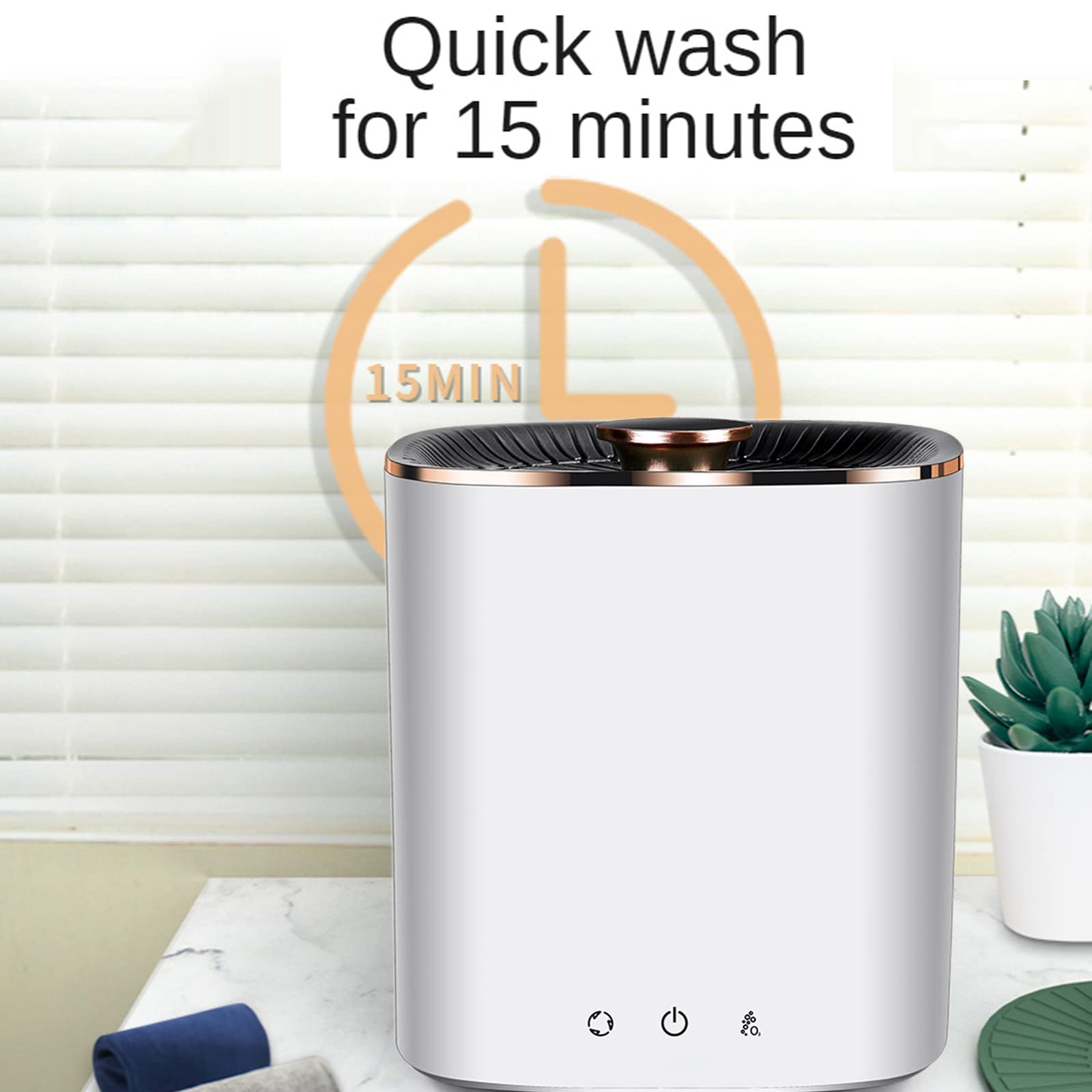 2,5L Mini Lavatrice e asciugatrice - Rondella Turbo Portatile compatta con Tecnologia a Risparmio energetico, Ideale per la casa e i Viaggi - Design Bianco Elegante con Luce Blu