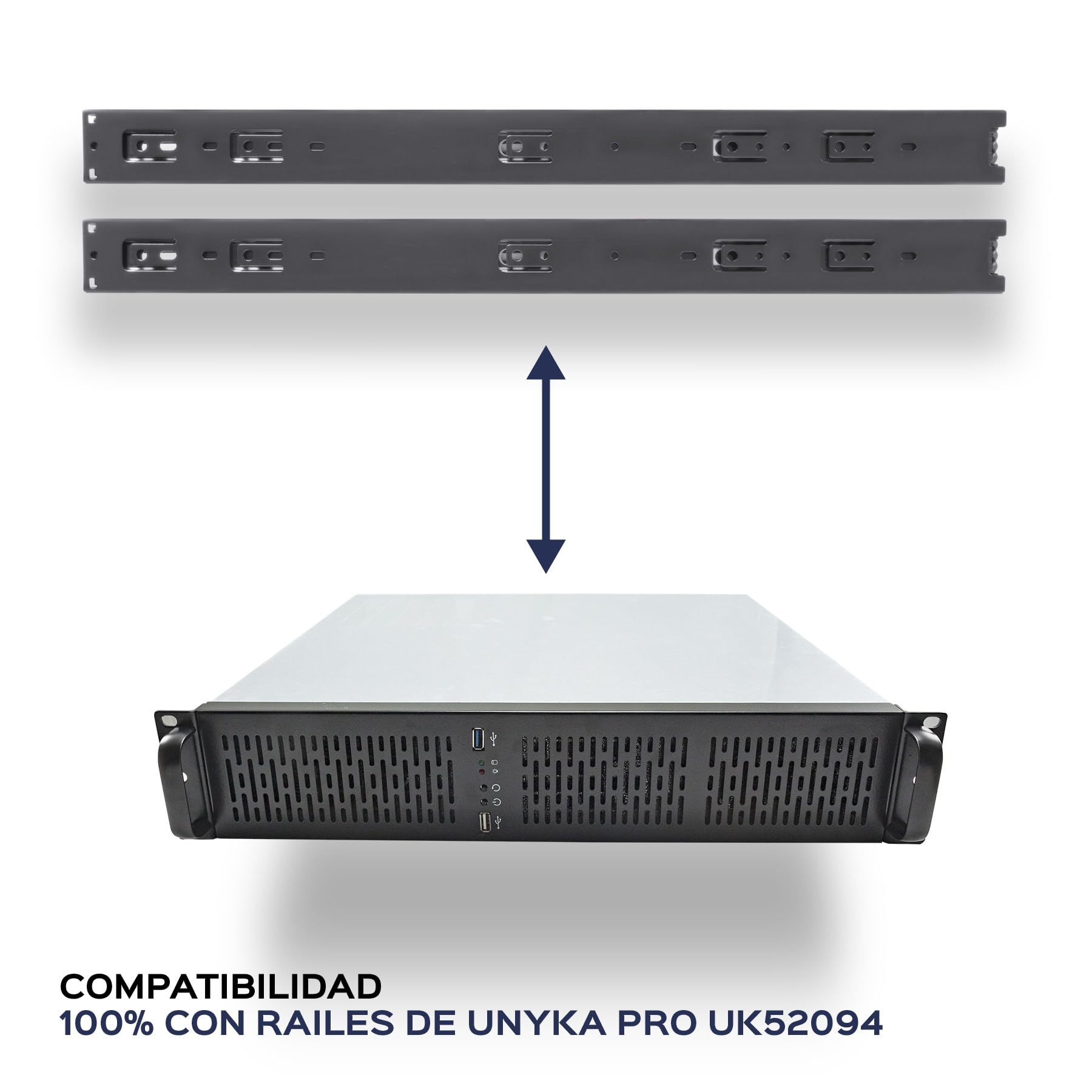 UNYKAch 2128 19 2U Rack Gehäuse Schwarz, Silber (Ablage, Server, SGCC, Micro-ATX, 1 mm)
