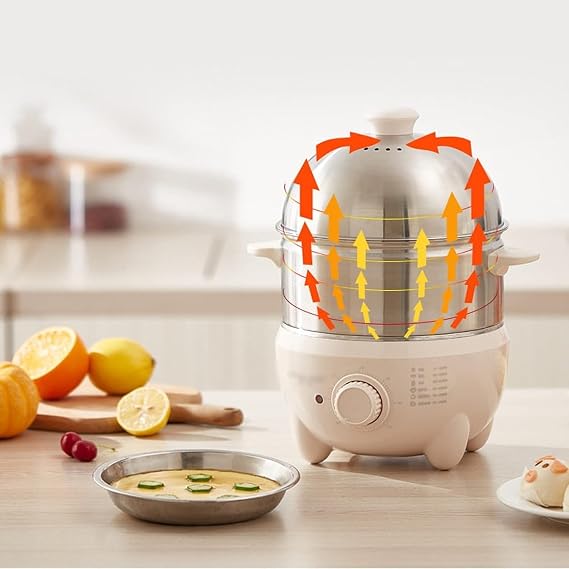 Egg Cooker Stainless Steel Egg Cooker Automatic Power Off Large Capacity Egg Boiler 3.5L Egg Steamer 60min Long Effect Timing Electric Egg Boiler