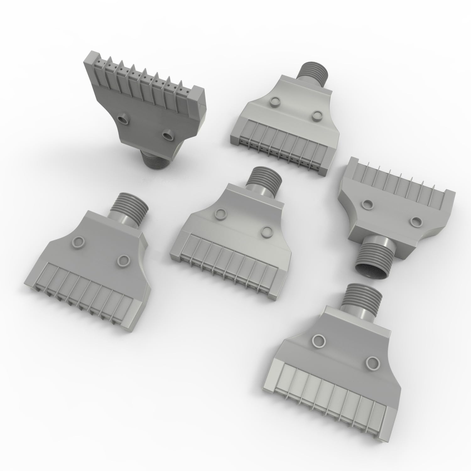 Aopin 6Pcs Plastic Gray Flat Nozzle G1/4 Male Thread Air Blow Off Flat Jet Nozzle
