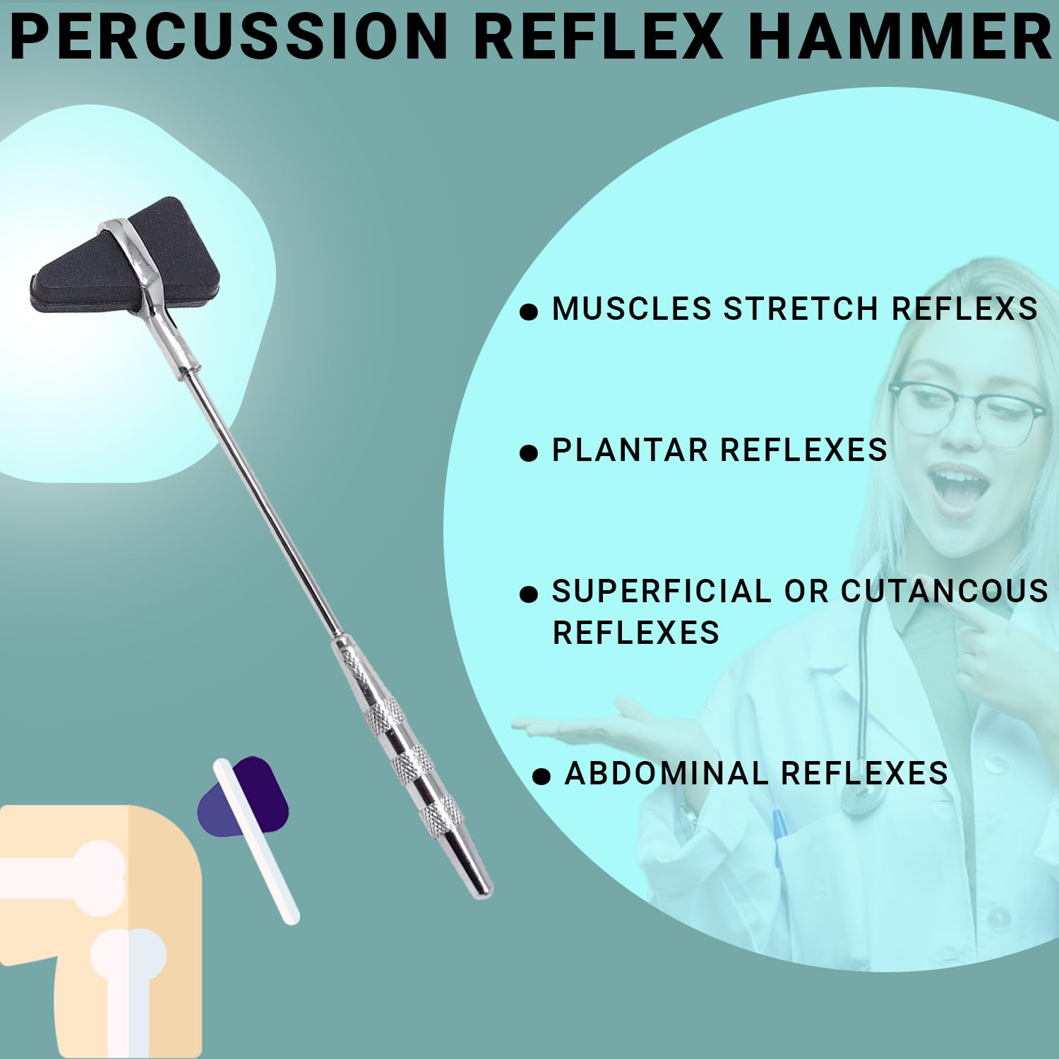 MCP Taylor Knee Hammer - Reflex Hammer for Doctors -5 MCP Taylor Knee Hammer - Reflex Hammer for Doctors -5