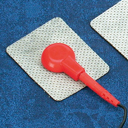 T.E.N.S. E.M.S H5 2006 electrodes, carbon plus with hydrogel and connection cable, 40 mm x 40 mm (4 pack)