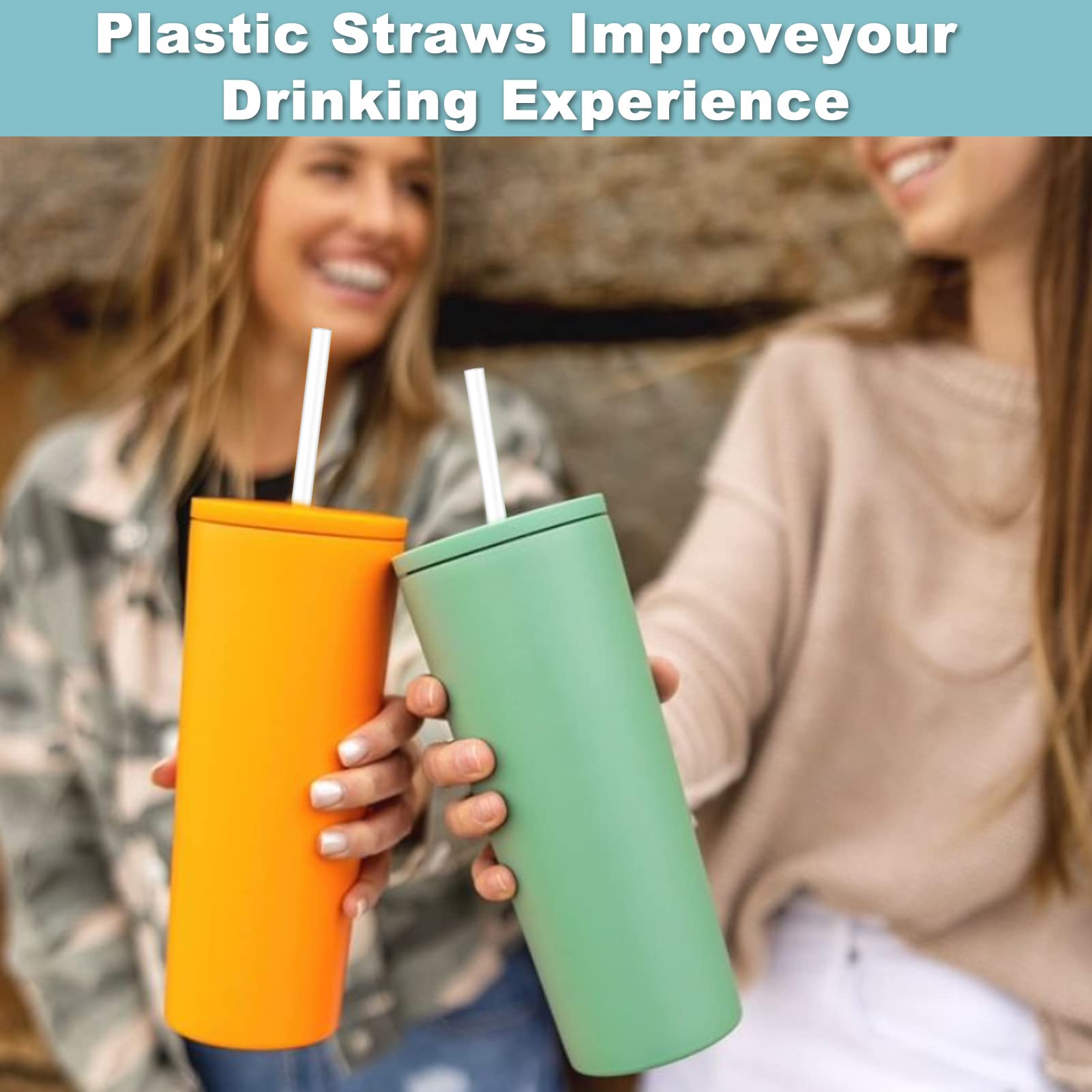 12-Inch Reusable Straws For 40oz Tumblers - 6 Pack Multicolor With Cleaning Brush