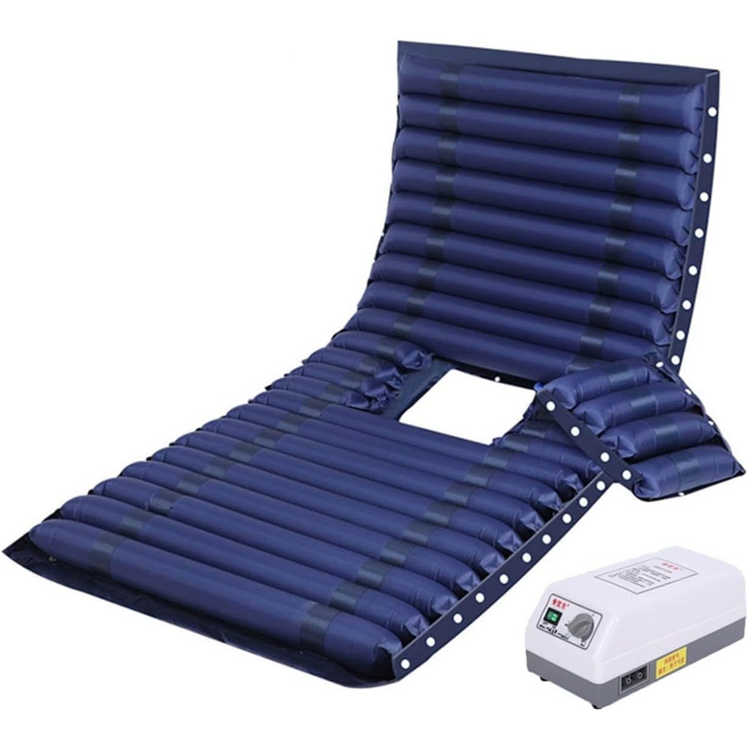 BLUEZY Materasso Antidecubito Ad Aria, Materasso Gonfiabile per Anziani Materasso A Pressione d'Aria Alternata con Pompa Portata 135 kg, Impermeabile E Facile da Pulire