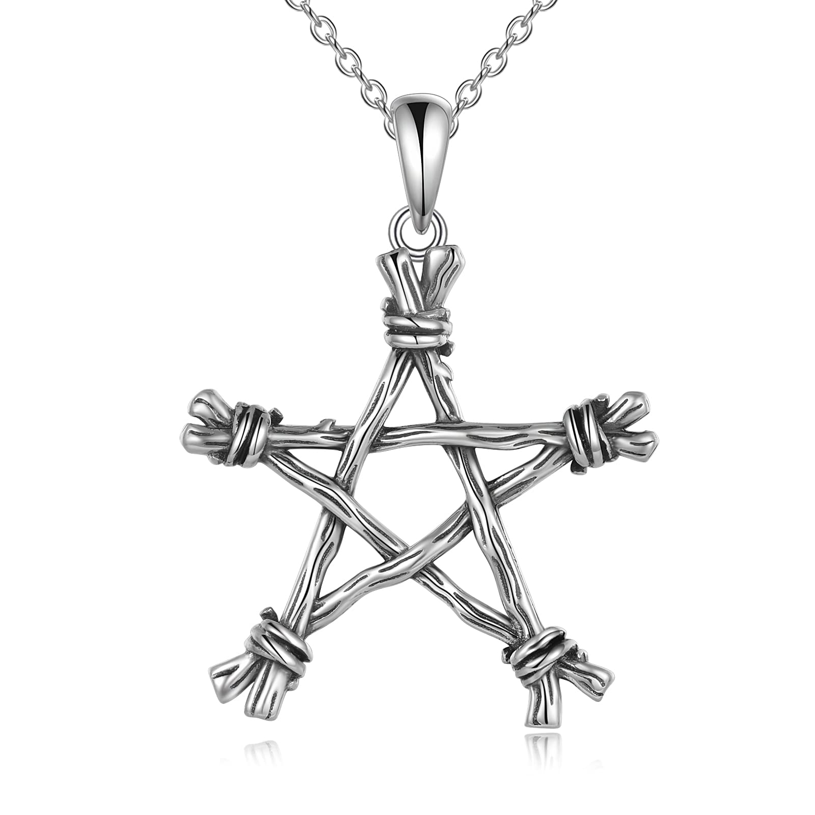 Collier Pentacle en Argent Pendentif Wiccan Mixte Tendance Unique - 8