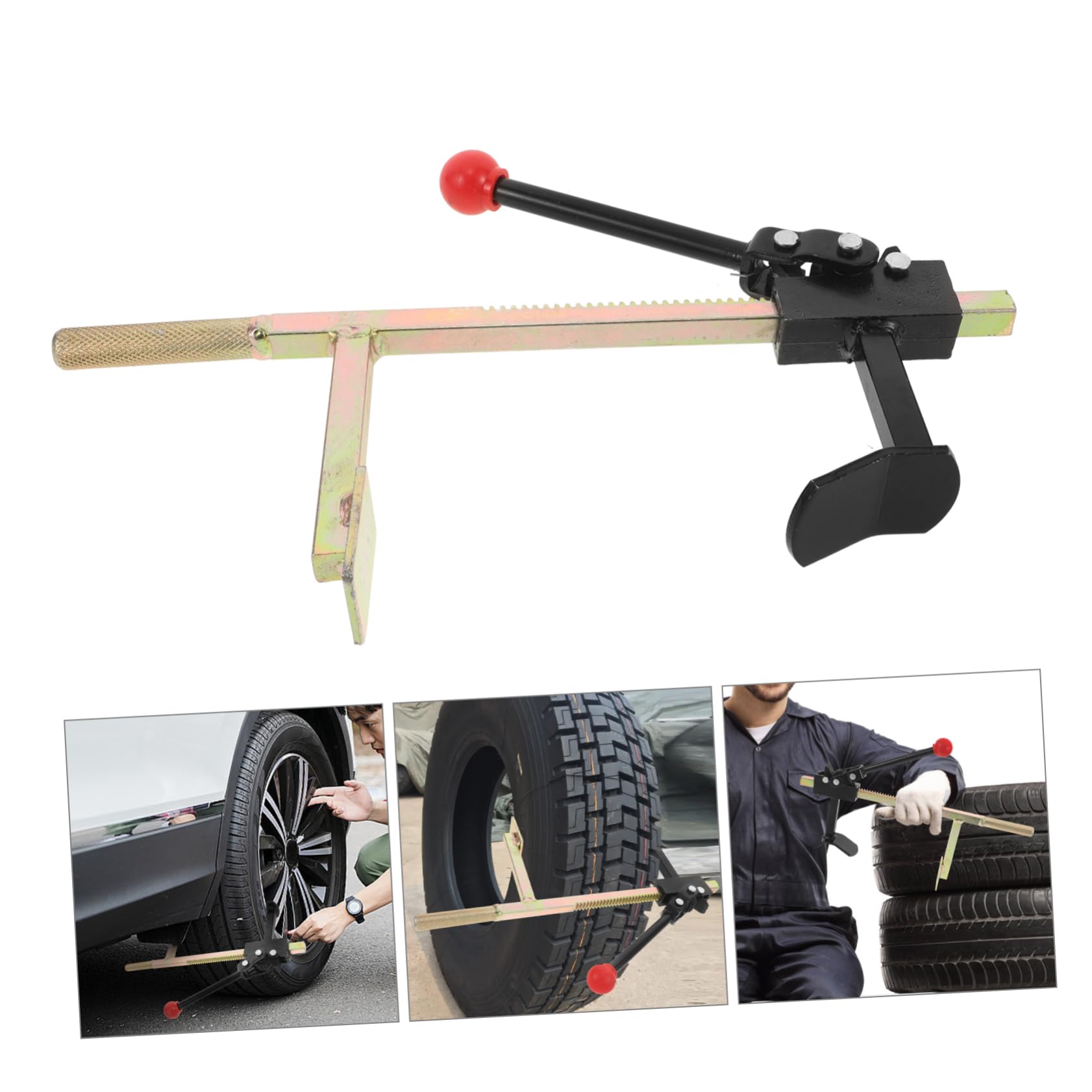 Gatuida Outil de Réparation de Pneus Manuel en Fonte pour Camion et Moto, Outil Portable de Montage et Démontage de Pneus, pour Réparation Rapide sur Route