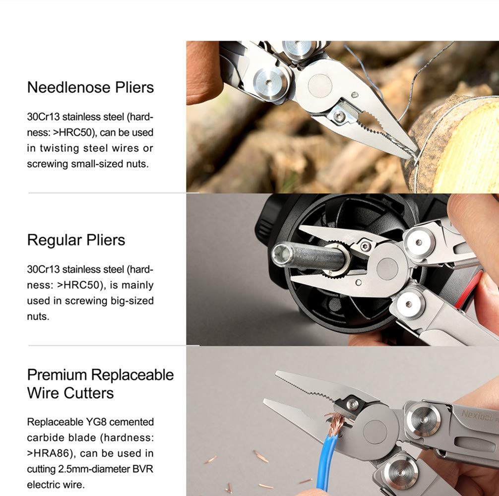Nextool Flagship Pro 16-in-1 Multitool KT5020 Pocket Multi Function Pliers Durable Stainless Steel Multi Tools for Outdoor Survival, Camping, Fishing, Hiking, Hunting Backpacking