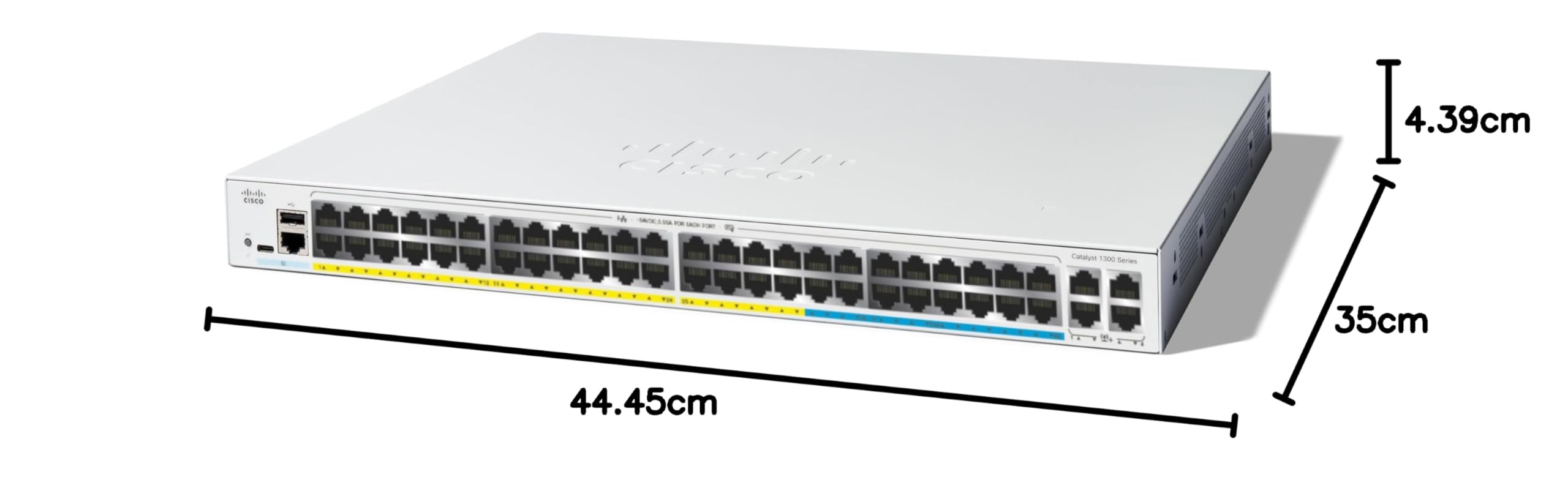 Cisco Catalyst 1300-48MGP-4X Managed Switch, 32 Port GE, 16 Port