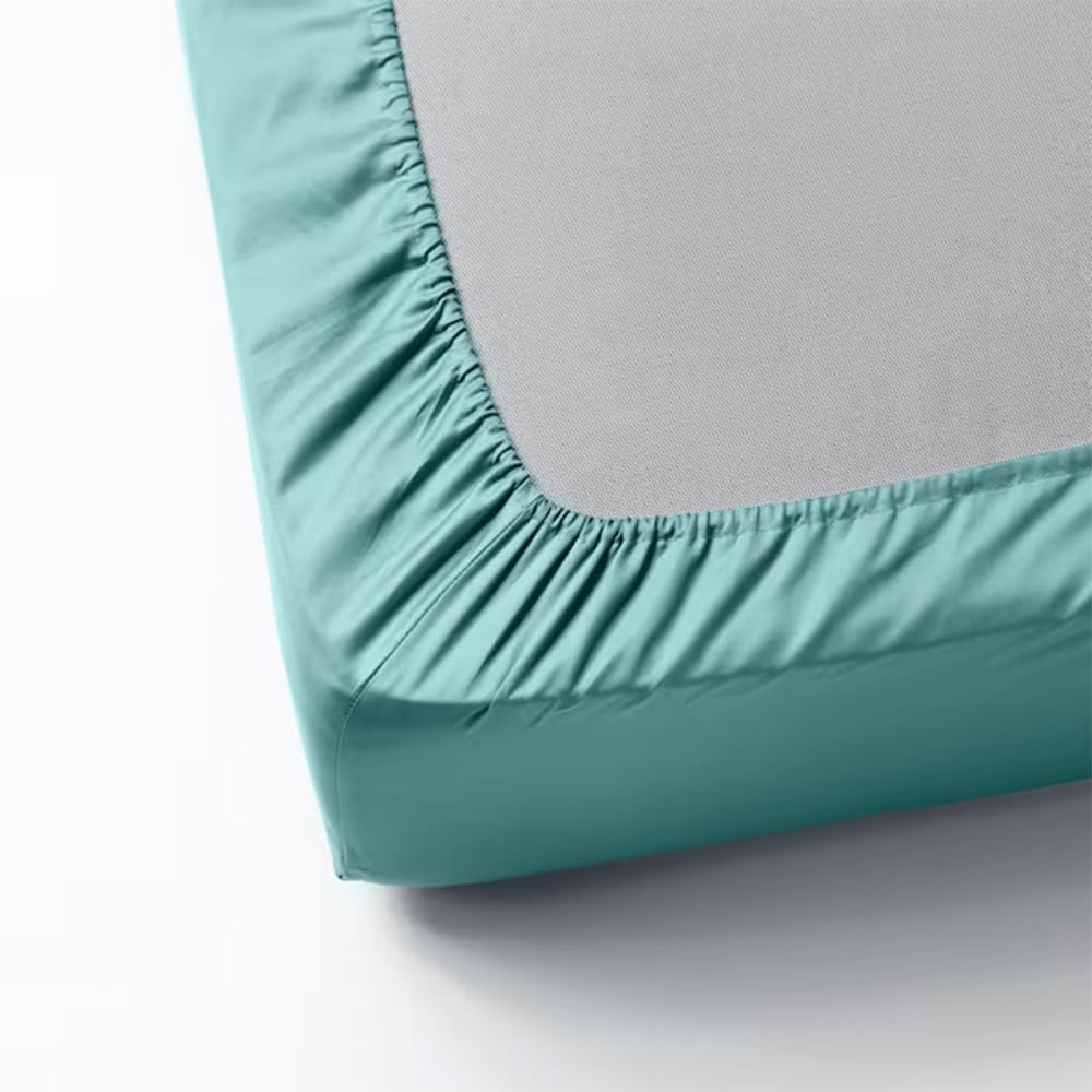 BYFT Orchard Exclusive (Sea Green) King Fitted Sheet (Set of 1 Pc) Cotton percale Weave, Soft and Luxurious, Hotel Quality Bed linen -180 TC