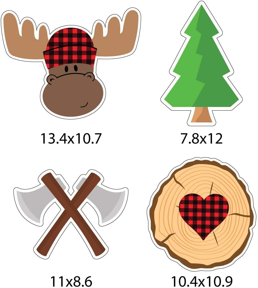 VictoryStore Lumberjack Baby Shower Decorations - Lumberjack Pathway Markers Includes stakes 12502