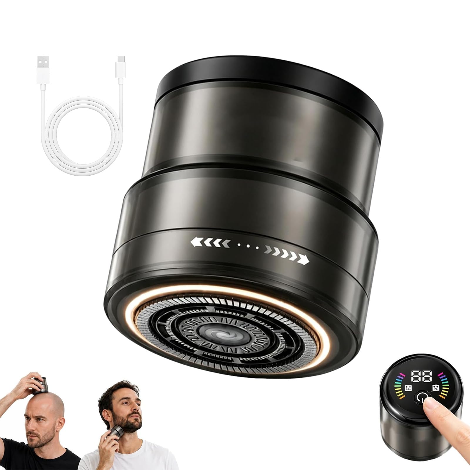 Afeitadora Eléctrica Inteligente Para Cabeza Calva Y Recortadora (1PC)