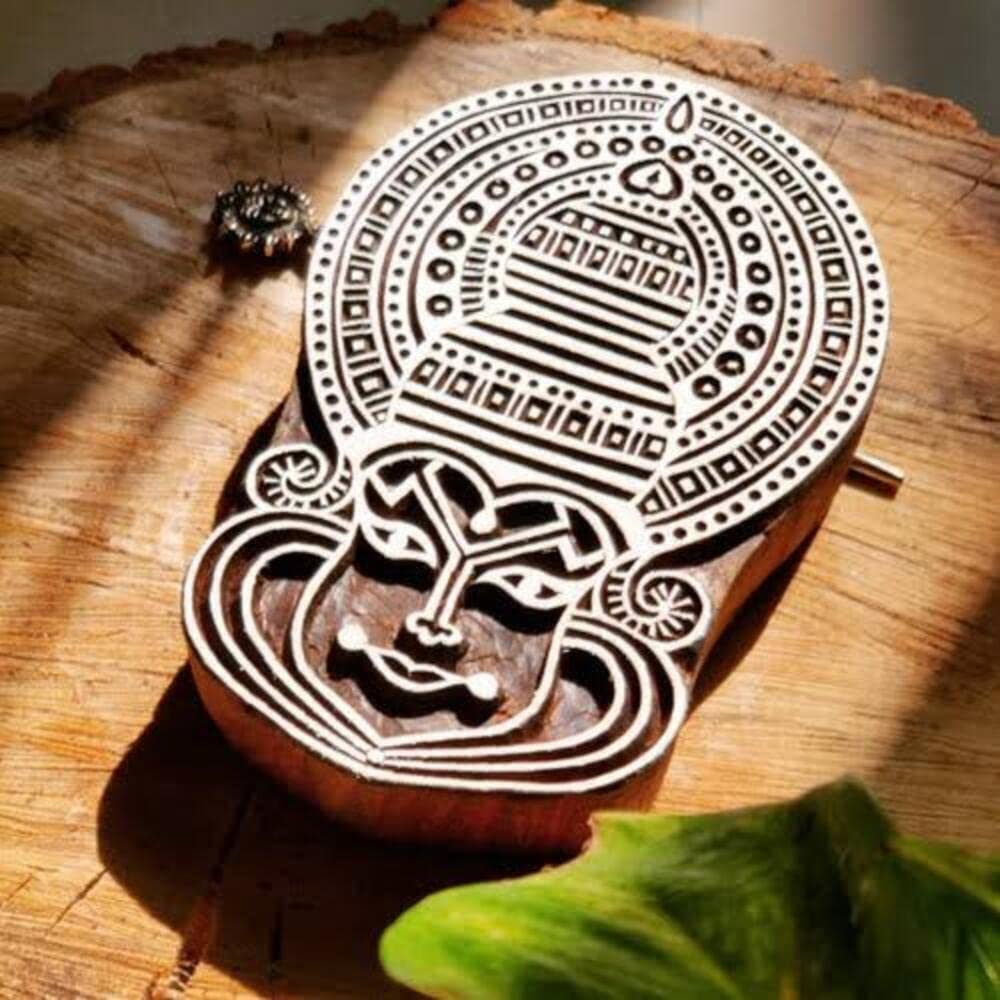 F. K. Handicraft Wooden Printing Blocks for Saree Border/Stamp/Making Pottery/Crafts Textile Printing-Kathakali(6/5 inch) (B07V9TVHZL) Amazon Price History, Amazon Price Tracker