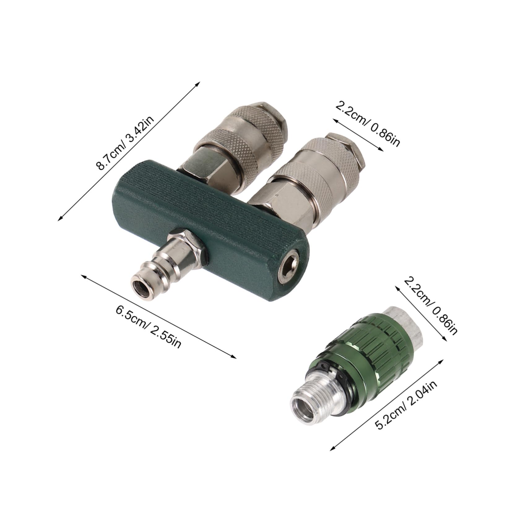 PRETYZOOM 4 Piezas Conector rápido ajuste de divisor neumático rápido Manguera de aire Splitter de rápida accesorios de aire de rápida hierro niquelado