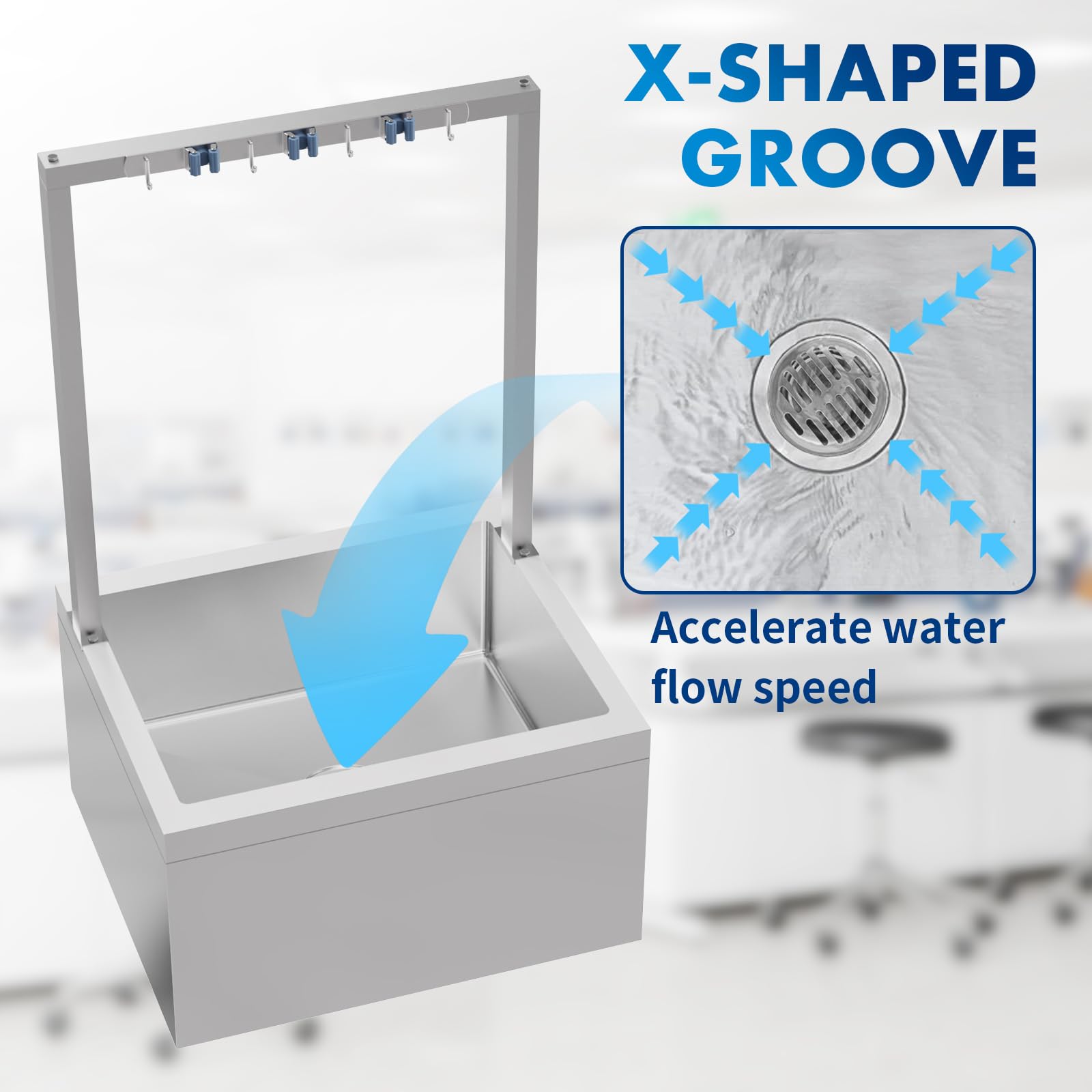 TONGMO Stainless Steel Floor Mop Sink, Mop sink with