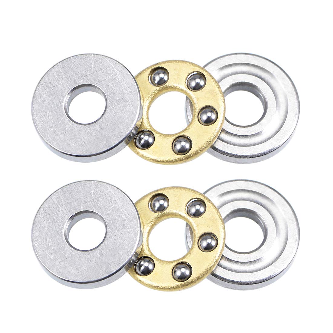 uxcell F2-6M Thrust Ball Bearings 2mm x 6mm x 3mm Chrome Steel Single Direction 2pcs