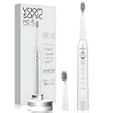 Voom Sonic Pro 5 Electric Toothbrush for Adults - Ultrasonic Electric Toothbrushes with Replacment Brush Head, Dentist Recommended Power Sonic Toothbrush with 5 Modes