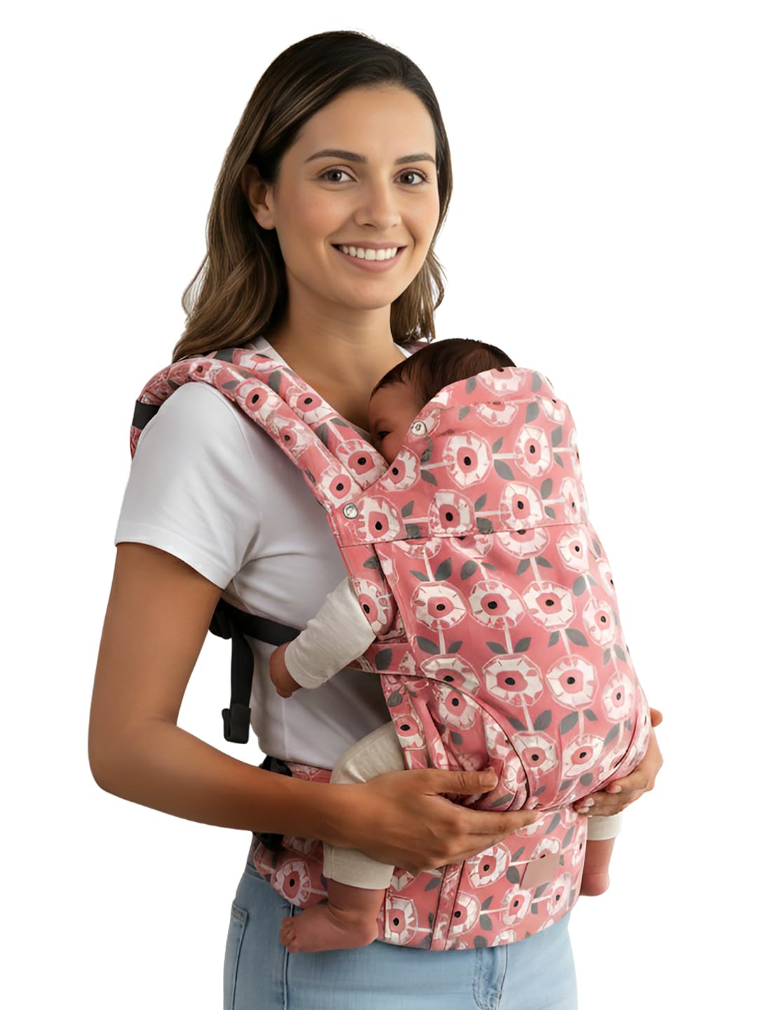 POLKA TOTS Ergonomic Baby Carrier for 0 to 3 Year Baby with M-Shape Seating Position, 3 Carry Positions (front & Back) & Ergonomix Shoulder Straps | Adjustable & Breathable Cotton Baby Holder for New born & Toddler (Up to 20kg)