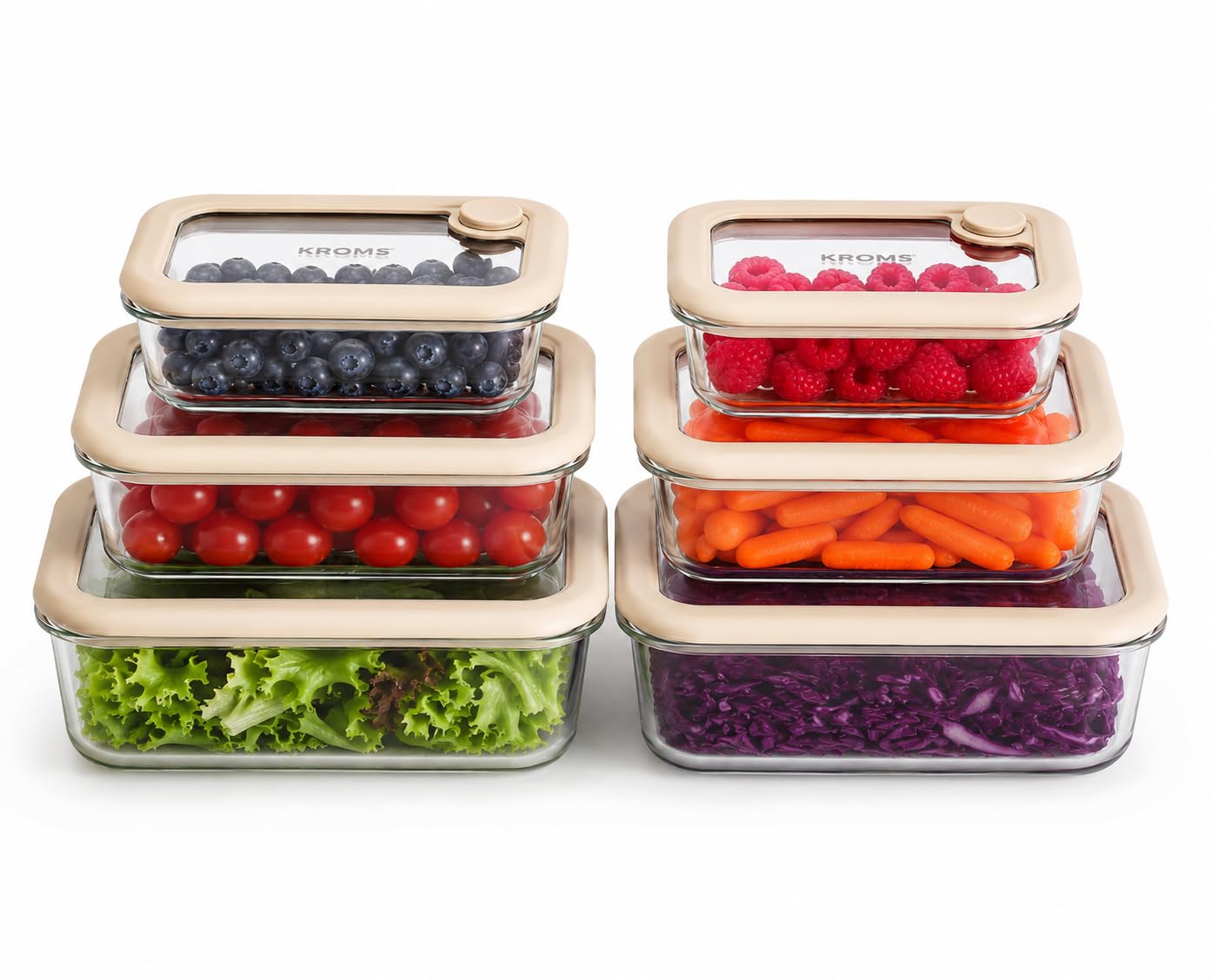 Contenitori vetro per alimenti set 6 pezzi - Contenitori per alimenti con coperchio in vetro - Senza BPA PFAS - Porta pranzo vetro microonde - Microonde forno freezer lavastoviglie