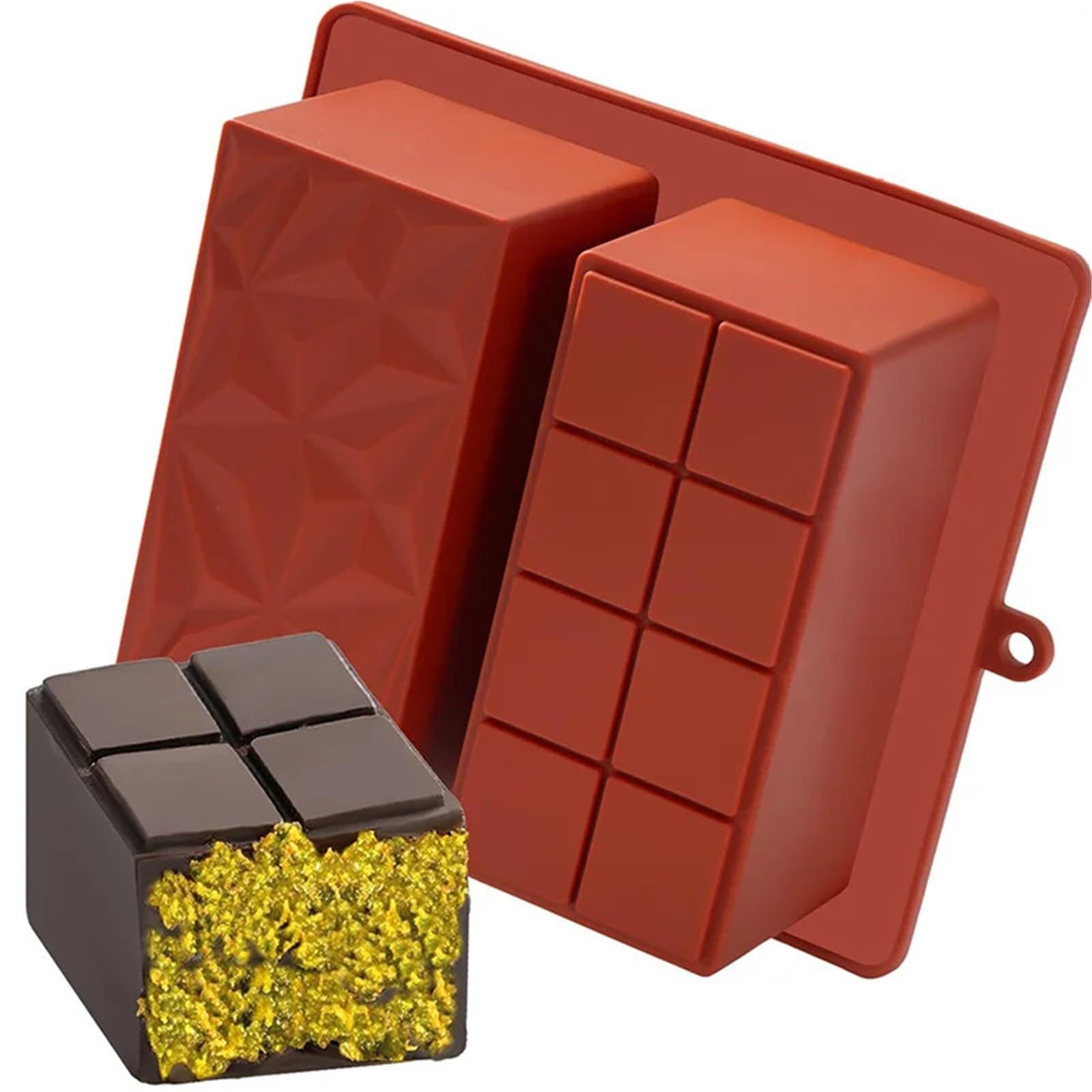 4 pezzi Stampo for barrette di cioccolato in silicone spesso for ripiene, stampo extra large for il riempimento Per La Produzione Del Cioccolato