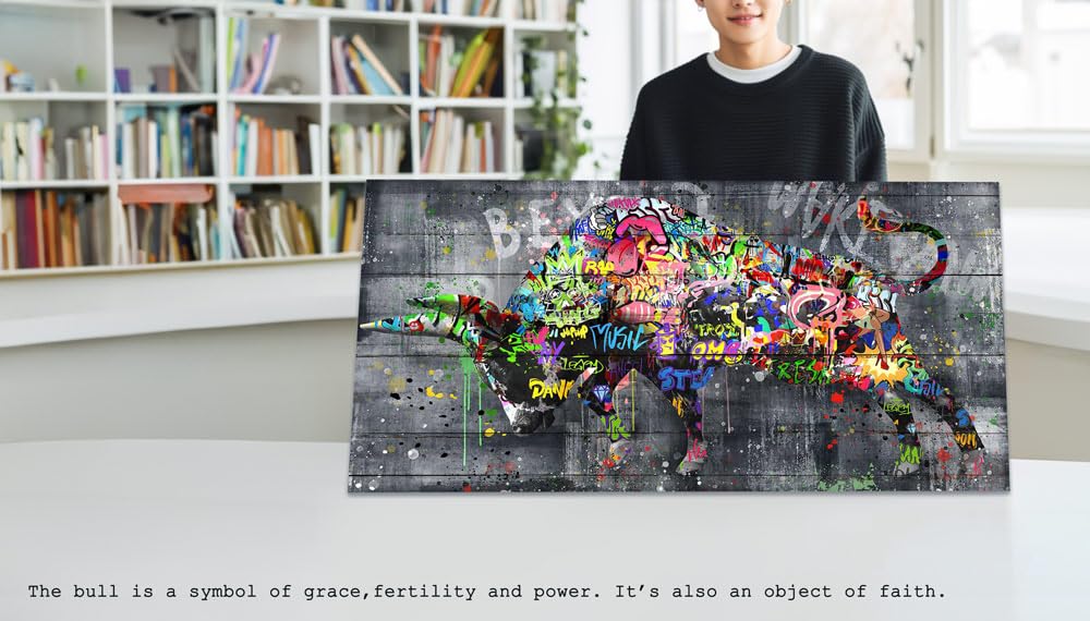 Amazon.co.jp: ARTJOY 絵画 キングブル 牛 アートパネル 50cm 100cm