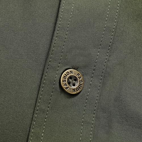 Zyvrenix Men's Short Sleeve Button Down Shirts with Pocket Army Green L - image 6