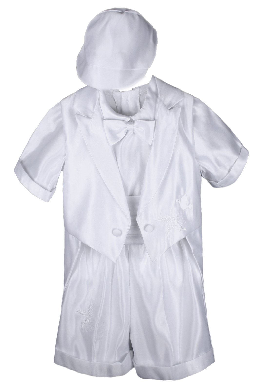 Unotux Baby Boy Christening Baptism Short Suit Tuxedo Cap (0M-36M) (XS:(0-3 Months))