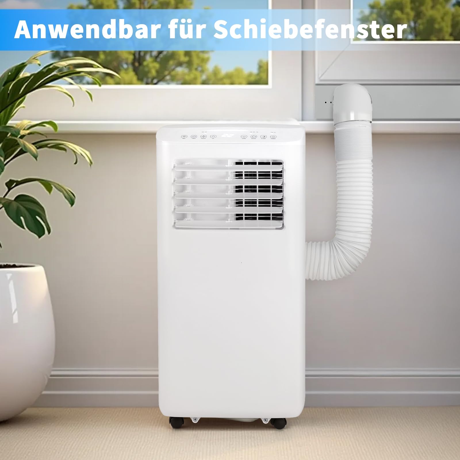LEADZM Mobile Klimagerät klimaanlage,10000 BTU 1120W, Raumgröße bis 32㎡,Air Conditioner mit Abluftschlauch,Kühlen,Ventilieren,Entfeuchten