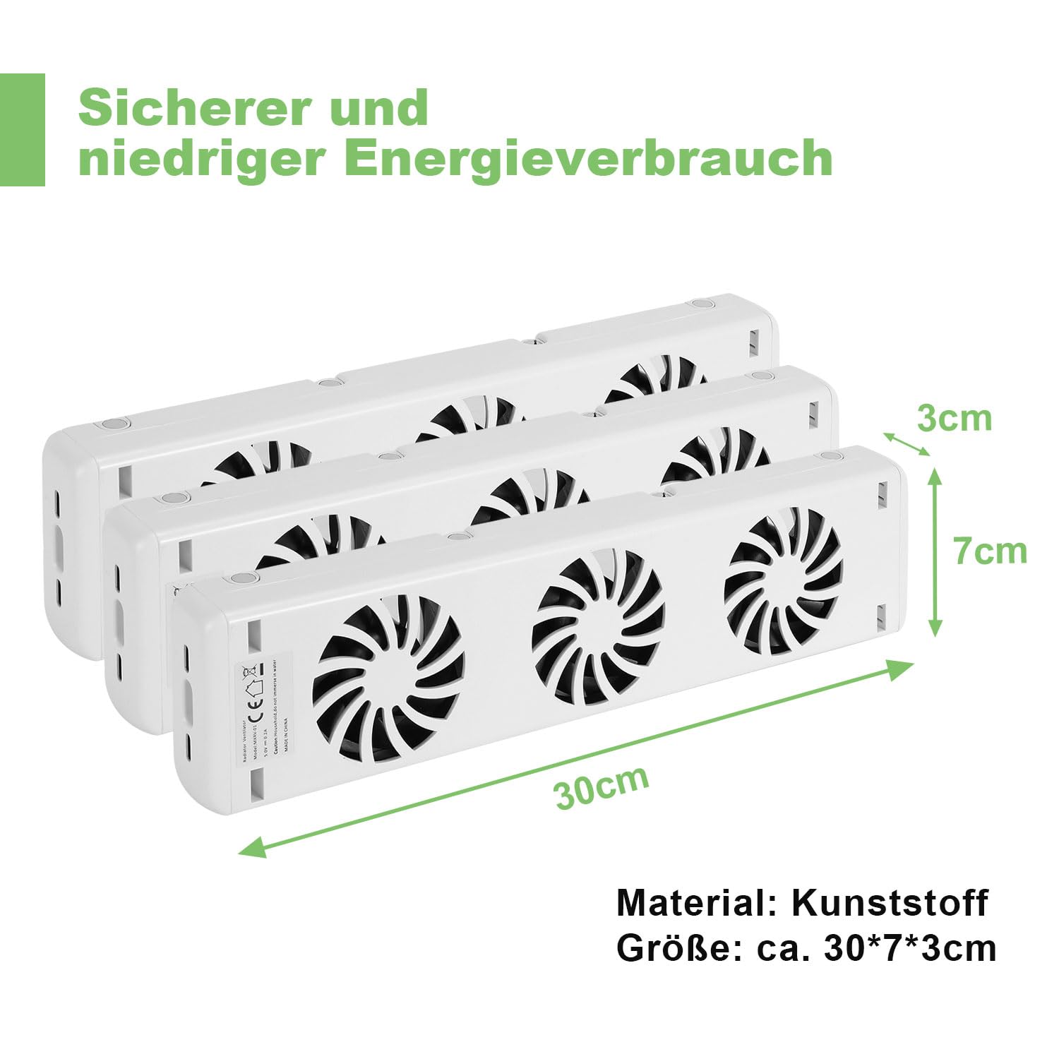 Wentylator grzewczy, 1 sztuka, wentylator do ogrzewania i grzejników, oszczędność energii i kosztów ogrzewania, przepływ powietrza: 30 CFM/51 m³/h