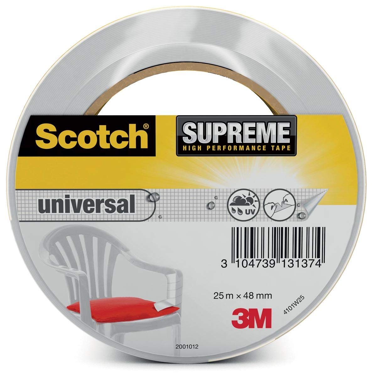 Scotch Duct Universal High Performance Tape 25mx48mm, 1 roll/pack | White color | For general purpose | Holds quickly and reliably | For everyday repairs and projects