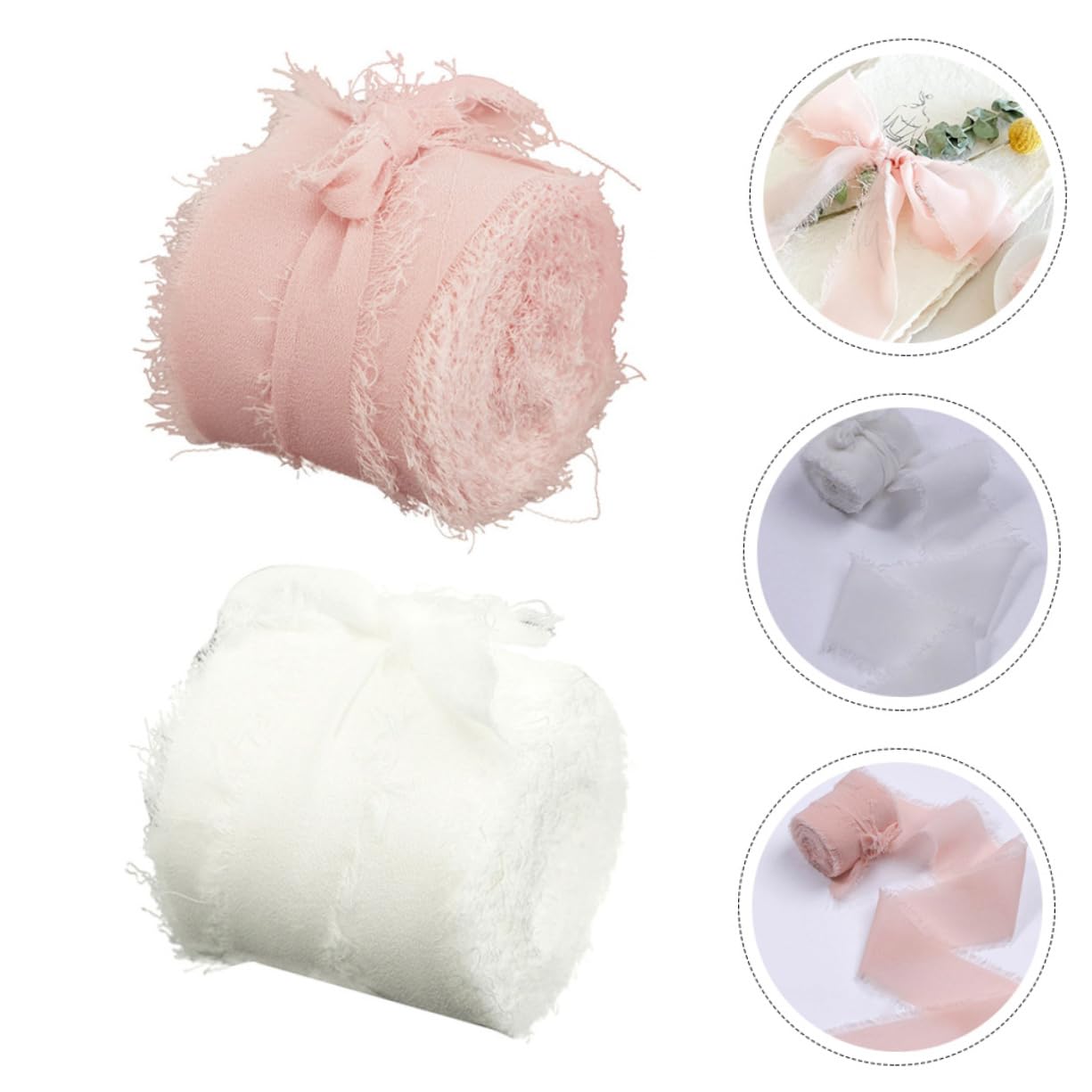 Veemoon 5 Sätze Zartes Geschenkband Burgund Verpackung Bänder Für Handwerk Rosa Organza Seide Handgefertigtes Blumenband Fransenband Aus Polyester Multifunktionales Haarband 2 Rollen * 5