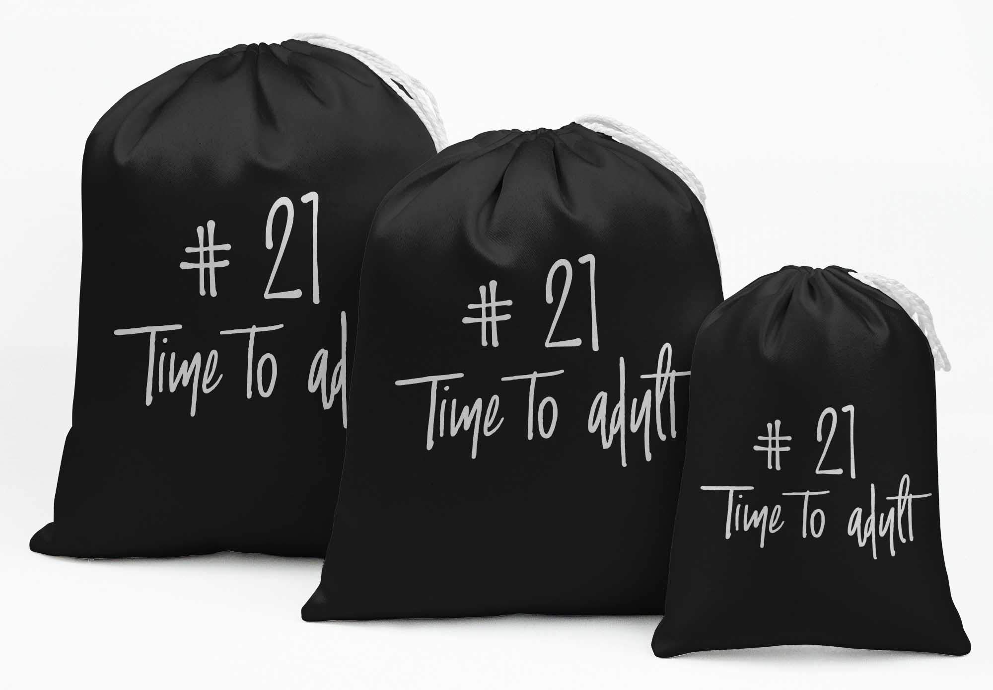 Darling Souvenir Black Time To Adult Birthday Custom Party Supplies Gift Pouches Favor Candy Bags 15 Pieces