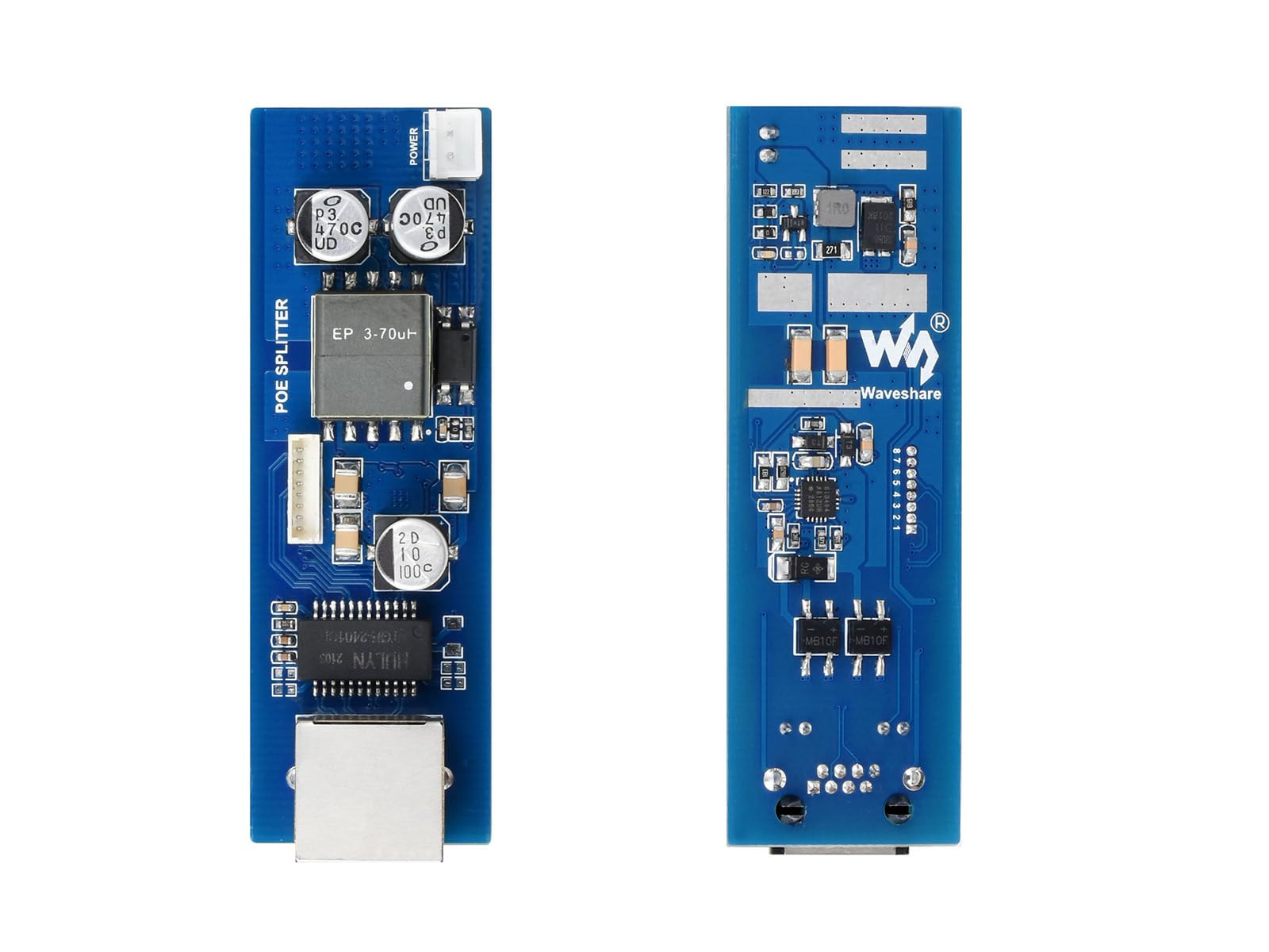 Waveshare Industrial Gigabit PoE Splitter with Metal Case protection,5V 2.5A Type-C Out