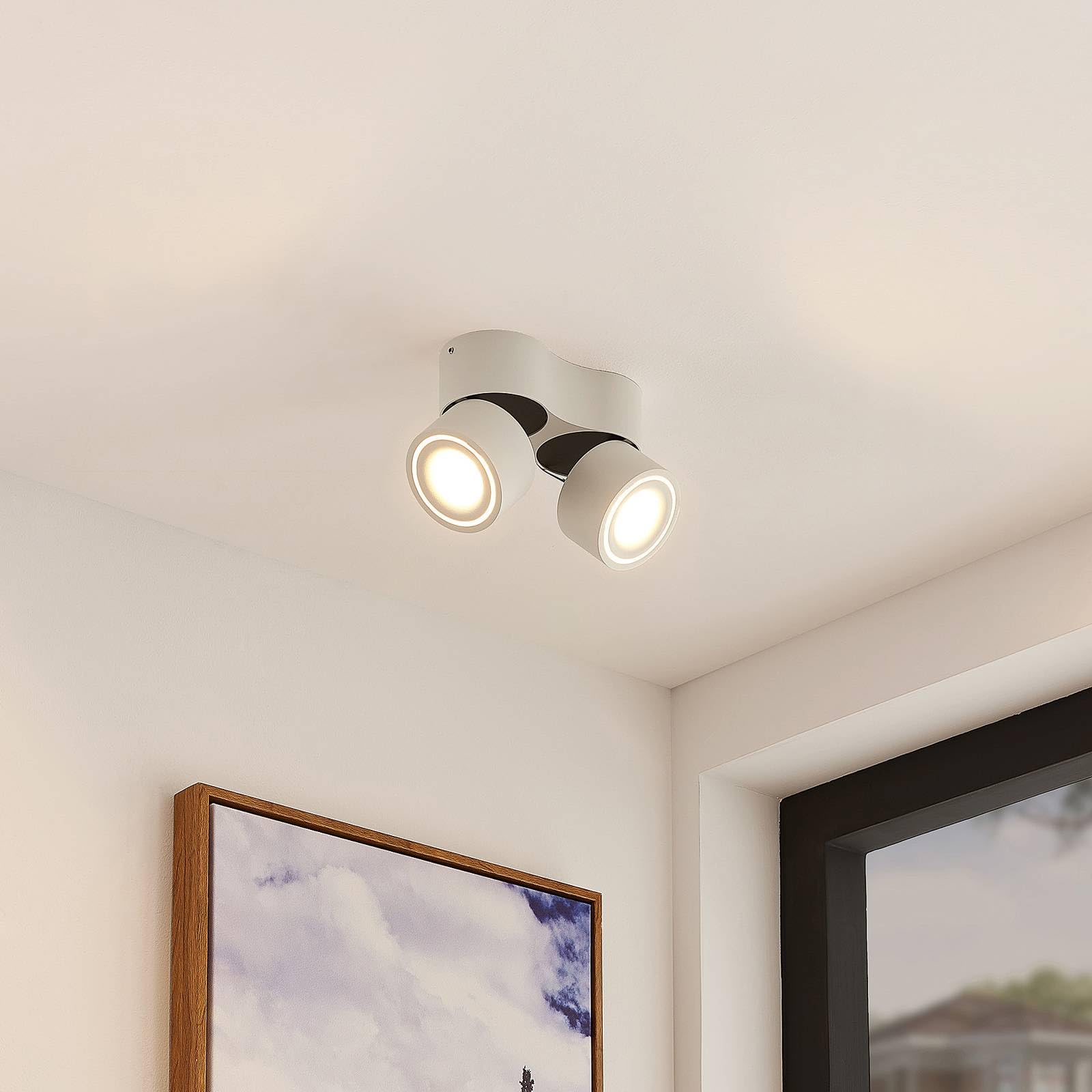 Arcchio LED Deckenlampe, Spotbalken Deckenstrahler 350° drehbar 90° schwenkbar Deckenleuchte Deckenspot 2x 6,1W Spot Wohnzimmerlampe Strahler