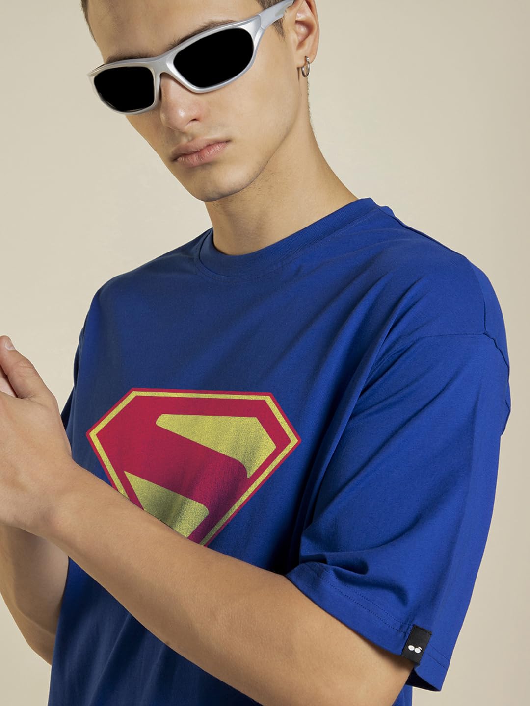 Bewakoof T-shirt męski oversize z nadrukiem graficznym