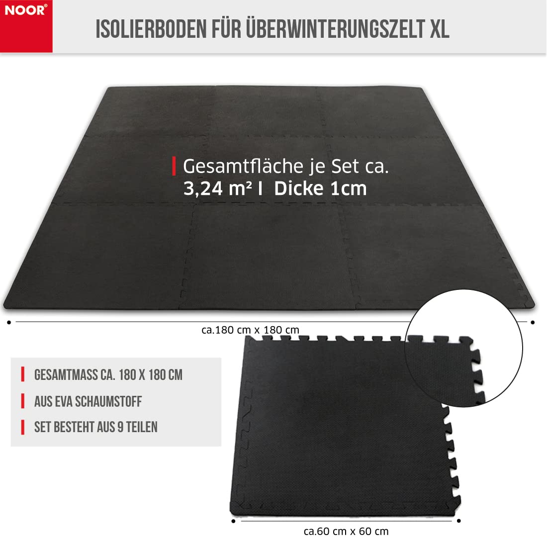 NOOR Isolierboden für IGLU Überwinterungszelt XL - 180x180 cm