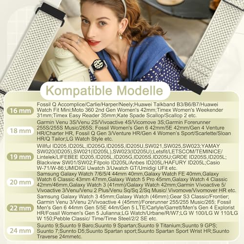 Elastische Uhrenarmbänder,16mm 18mm 19mm 20mm 22mm 24mm Schnellverschluss Nylon Armband Verstellbare Aatmungsaktive Sportbänder Ersatzarmband für Herren Damen – Bild 3