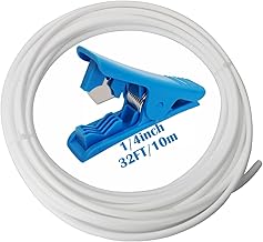 CESFONJER 10 m Tube Diameter 1/4" / 6.3 mm Universal with Water Supply Hose for Refrigerator and Ice Maker, Reverse Osmosis Water Systems + Pipe Cutter