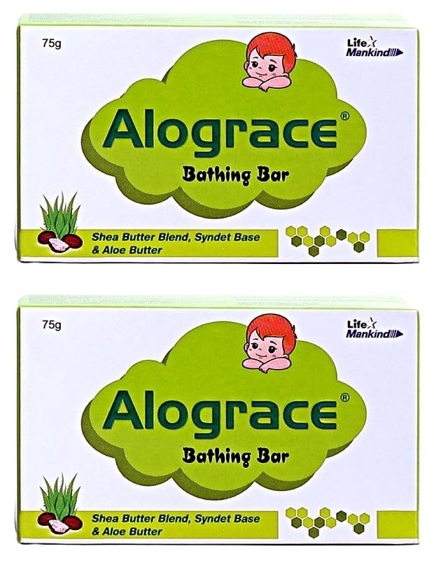 Alograce Mild & Gentle Baby Soap | Enriched with Aloe & Shea Butter | 75g (Pack of 2)