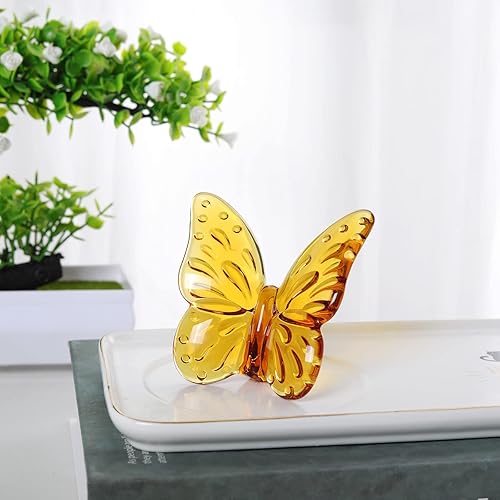 Miniatura 2 de WEISIPU Figura de mariposa de cristal coleccionable, estatua de adorno de cristal para decoración de mesa de pisapapapeles para oficina en casa,