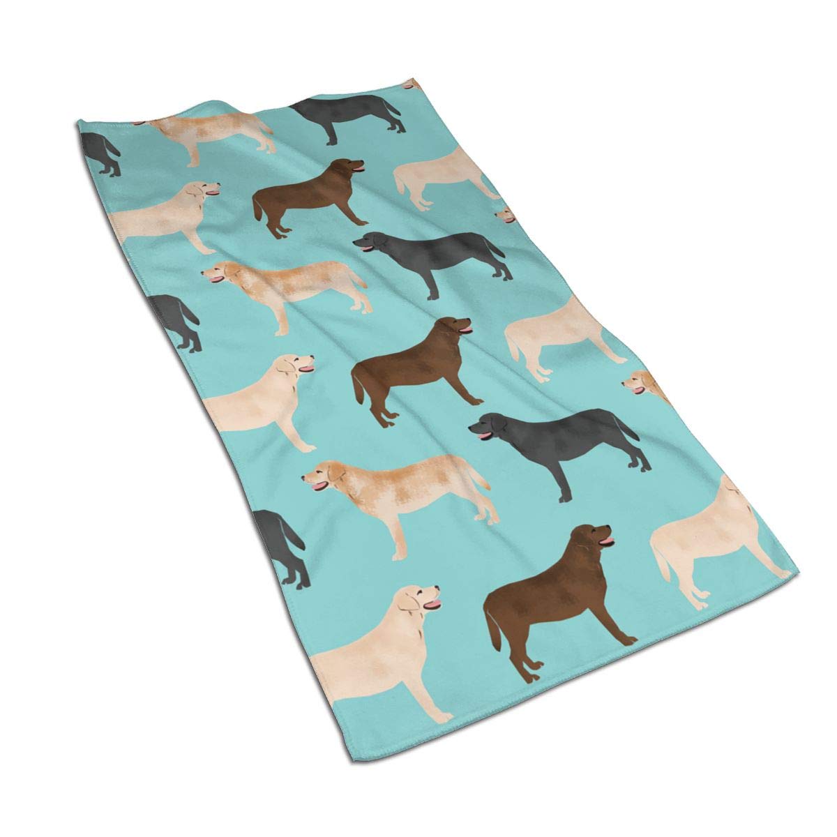 Hdadwy Yellow 3D Cute Labradors Chocolate Black Lab Pet Dogs Soft Guest Hand Towel Bath Towel Dishcloth For Home Bathroom Sport Kitchen (27.5" X 15.7")