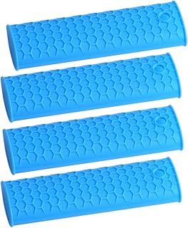 TOPBATHY 8piezas Cubiertas De para Asas De Olla Protector Térmico Antideslizante para De Sartenes Color Azul para Cocinas