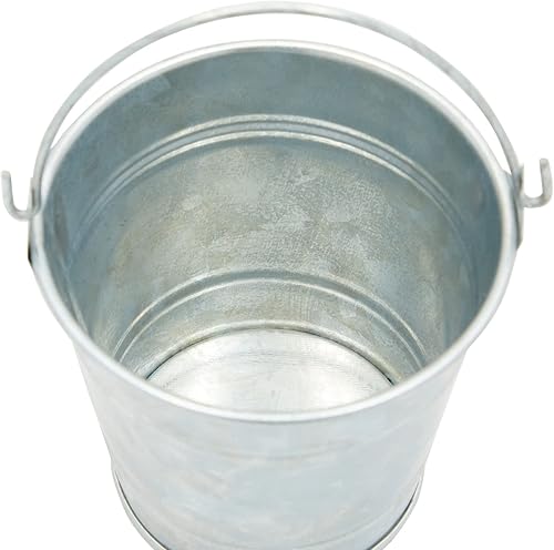 Miniatura 8 de Juvale Mini latas de metal galvanizado y cubos de metal, paquete de 6, 3 pulgadas de alto x 3.5 pulgadas de ancho, color plateado, recuerdos