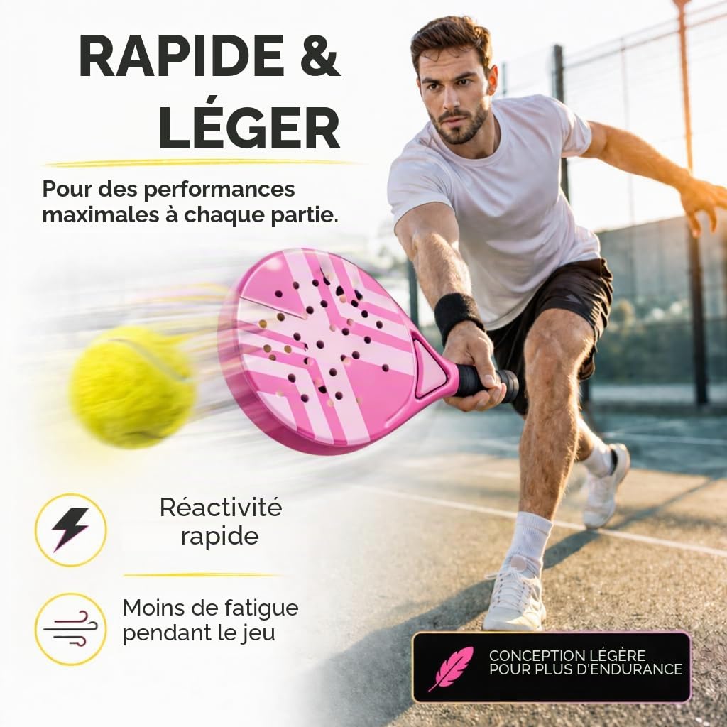 Ensemble de raquettes de padel - Pour adultes et enfants - Raquettes de padel de qualité supérieure pour débutants et confirmés