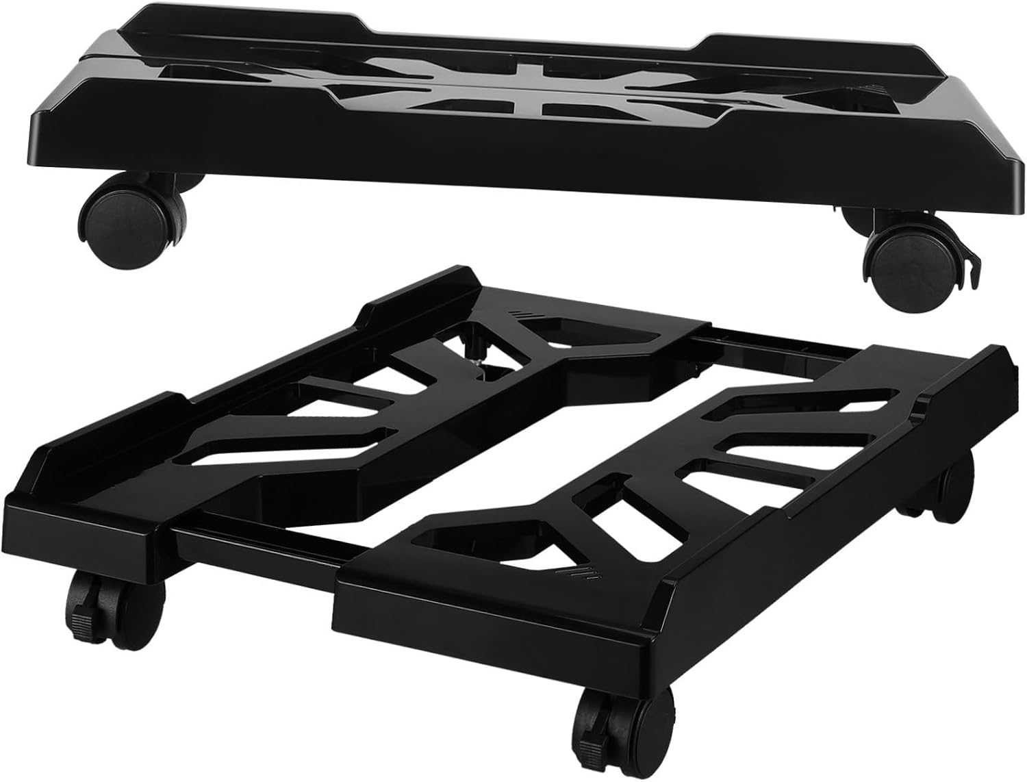 Adjustable Computer Stand with Locking Wheels Telescopic Pc Floor Stand for Home and Office Mobile CPU Holder with Sturdy Frame for Easy Movement and Stability